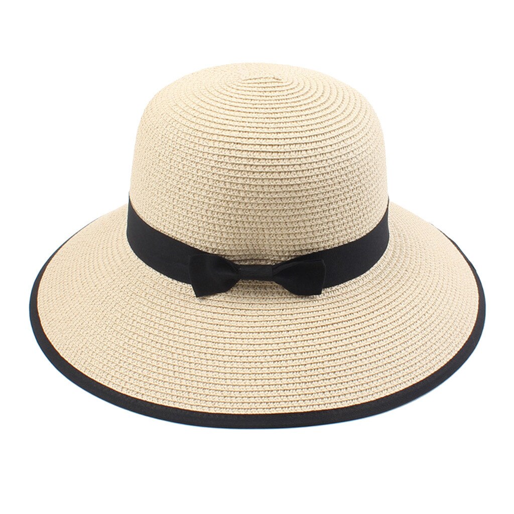 2020 moda praia palha chapéu feminino verão uv chapéu de sol das mulheres dobrável protetor solar pescador tampões dobrável enrolar floppy chapéus: BG