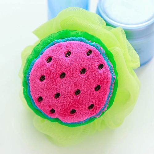 nueva forma de fruta suave baño Puff ducha esponja cuerpo espuma burbuja bola cuerpo Scrub productos de baño: Watermelon