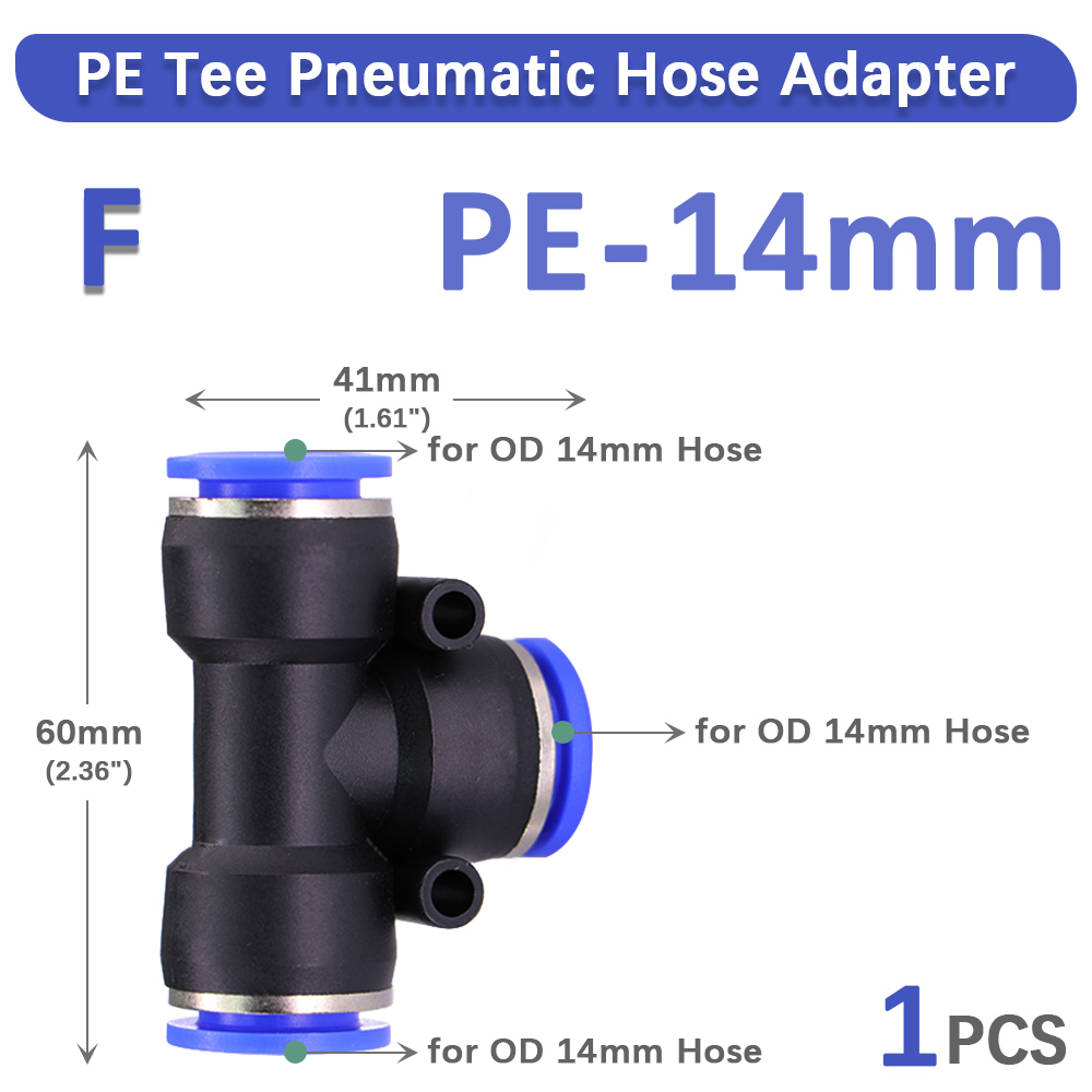 4-16mm T-Schlauch Adapter Unterhose sperren Schnelleinsatz-Entriegelung anschluss Wasser drücken-in-Rohr Pneumatik rohr verschraubung für Garten bewässerung: grau