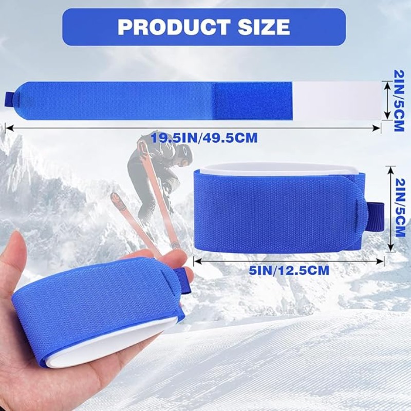 Correas ajustables para envolver esquí, banda para almacenamiento de esquí, cinta de sujeción para esquí, corbata de almacenamiento con almohadilla protectora, accesorios para esquís, deporte de invierno