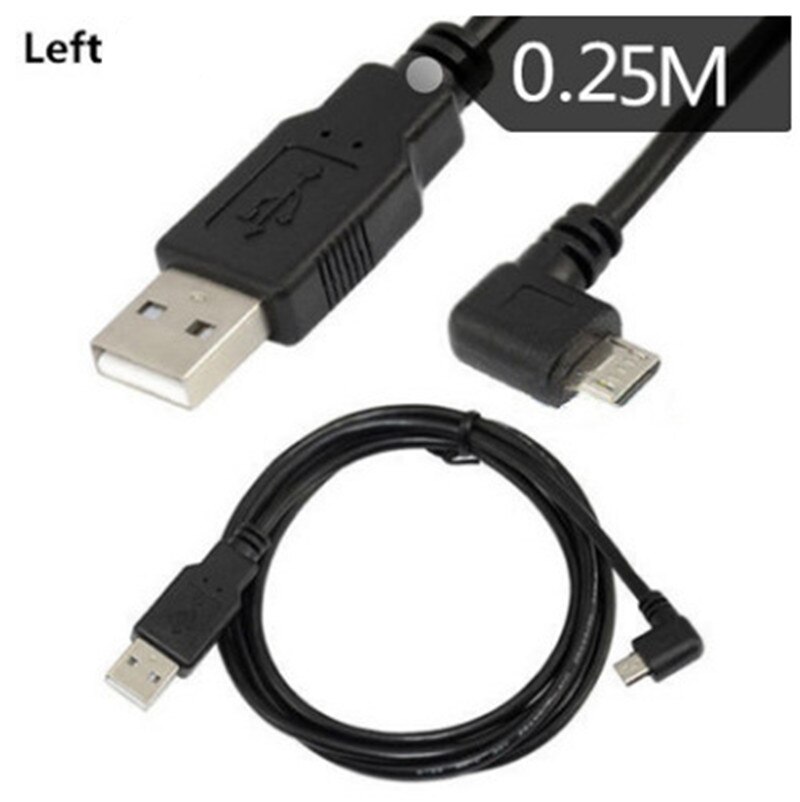 W górę iw dół oraz w lewo i w prostopadły 90 stopni USB Micro USB męski na USB transmisji danych w zakresie od złącze do ładowania kabel 25cm 50cm dla Tablet 5ft 5m