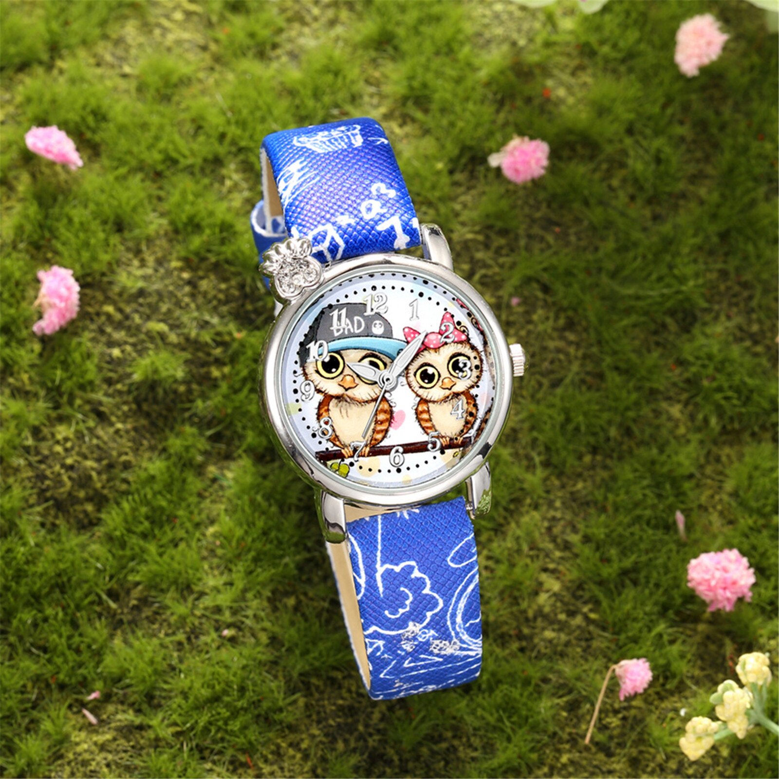 Reloj para niños con estampado de búho y dibujos animados, correa de malla para niños, varios estilos, reloj de goma, de Navidad