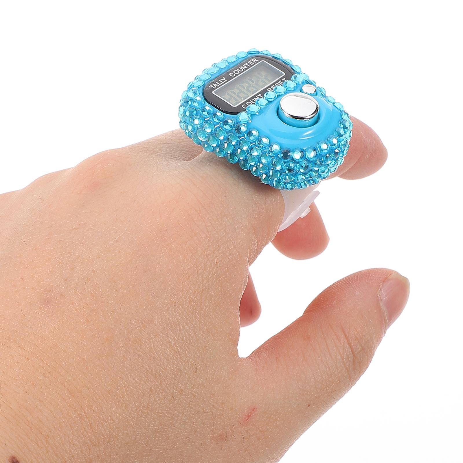 Mini Ring Counter Electronic Digital Finger Hand Handheld Resettable Tally Rhinestone