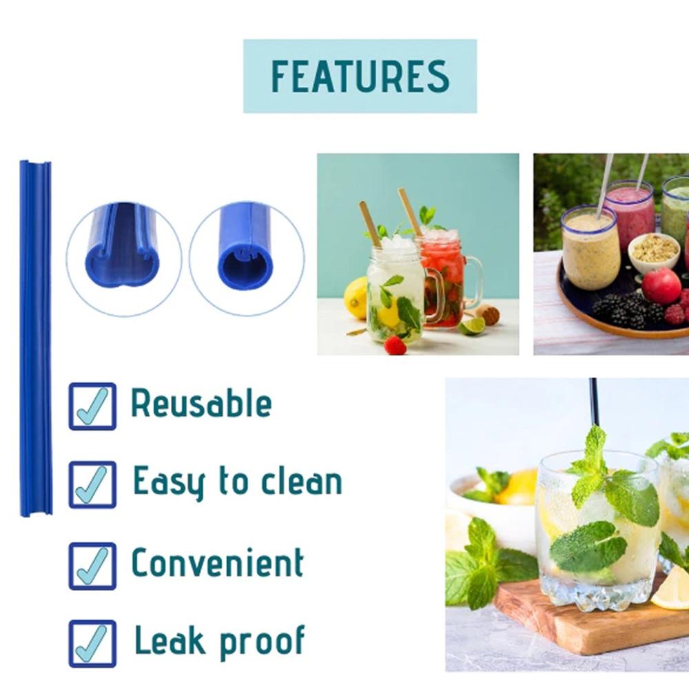 4Pcs Milieuvriendelijke Herbruikbare Rietjes Eetwaren Siliconen Draagbare Final Huishoudelijke Rietjes Keuken Bar Drinkware Persoonlijke Stro