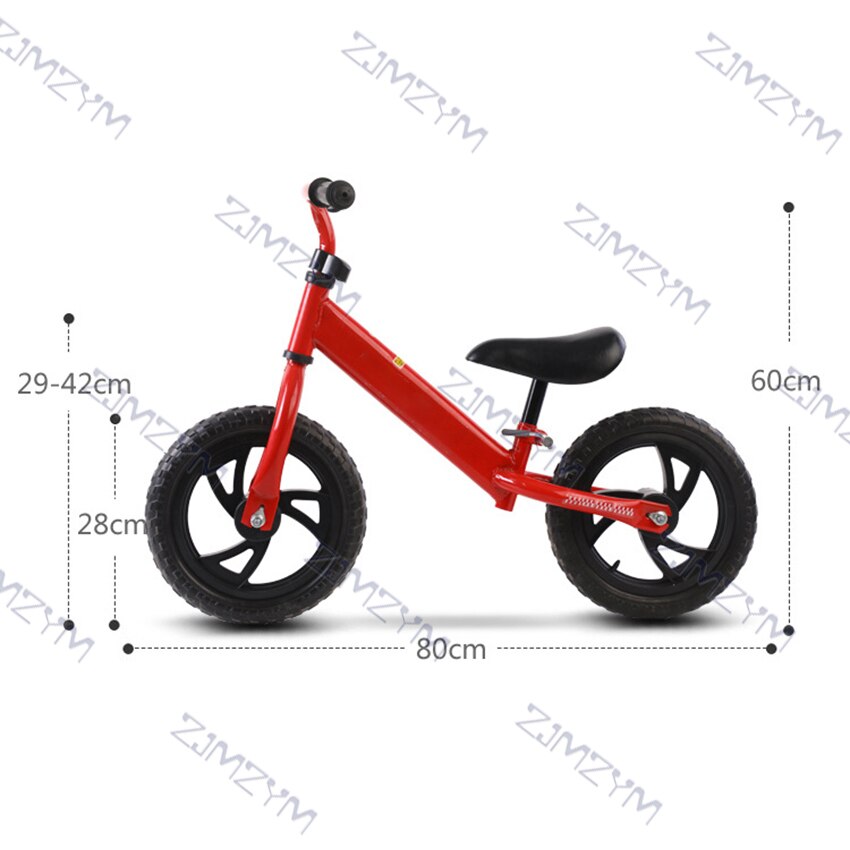 12-Inch Balance Bike for Children Kids Riding Bicycle Learning Walker with Adjustable Height 1-7 Years Old Boys Girls 70-120cm