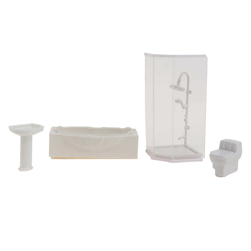 Ensemble de salle de bain Miniature pour maison de poupée 1:25, salle de douche, toilettes, baignoire, évier, modèle jouet, Mini accessoires pour maison de poupée