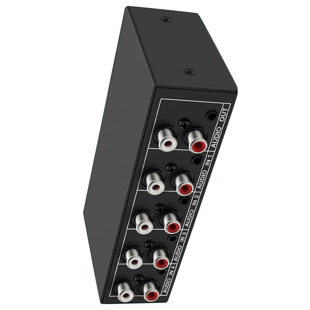 Audio Splitter 1 In 4 Out RCA L/R Aux Stereo Audio Splitter 1X4 Audio Distributor For PC DVD Speaker Splitter