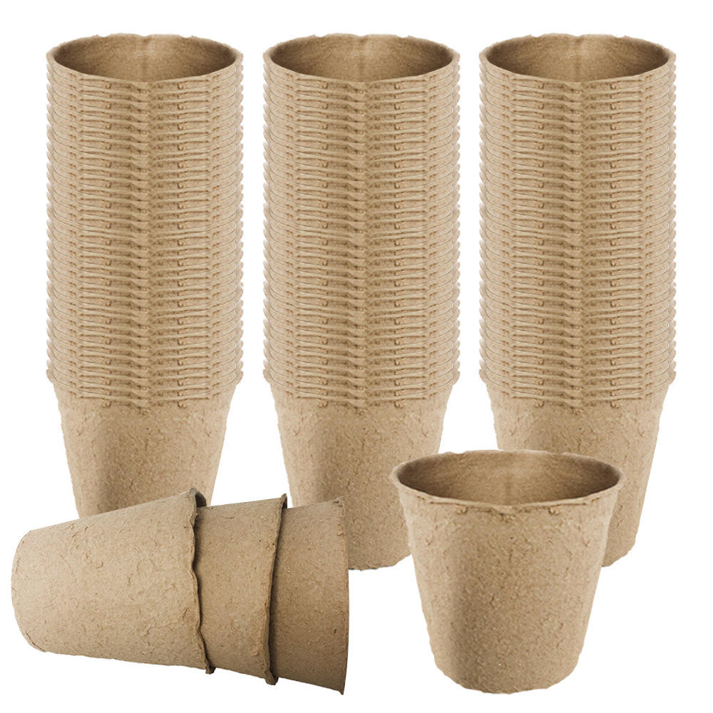 10/50/100Pcs Round Biodegradable Peat Pots For Seedlings Plant Pots Kit Perfect For Vegetables, Fruits, Succulents