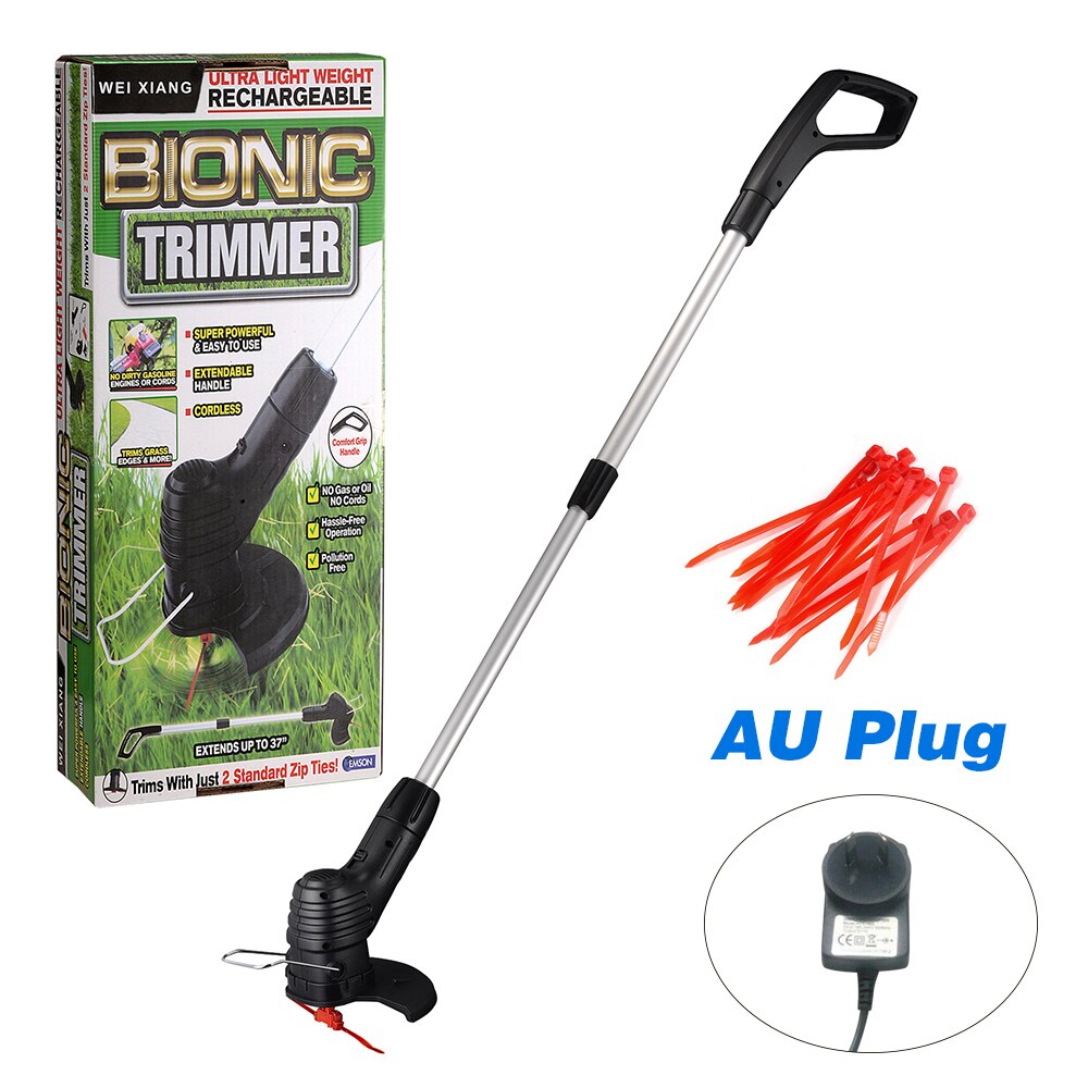 Electric Grass Trimmer Cordless Garden String Cutter Pruning Lawn Mower Machine Household Garden Tools UK/US/EU Plug: Army Green