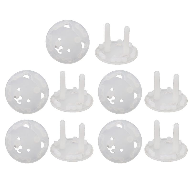 10pcs EU Stand Power Socket Cover 2 hole Electrical Outlet Baby Child Safety Electric Shock Proof Plugs Protector