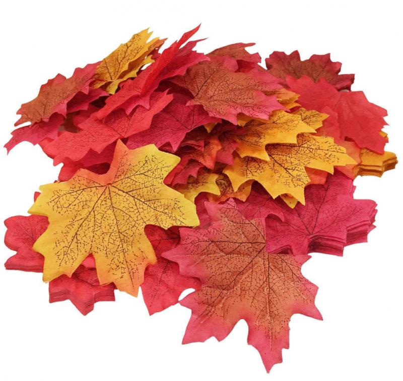 Artificial Maple Leaves Assorted Mixed Fall Colored Artificial Maple Leaves Fall Leaves Autumn Leaves for Weddings Home Decor