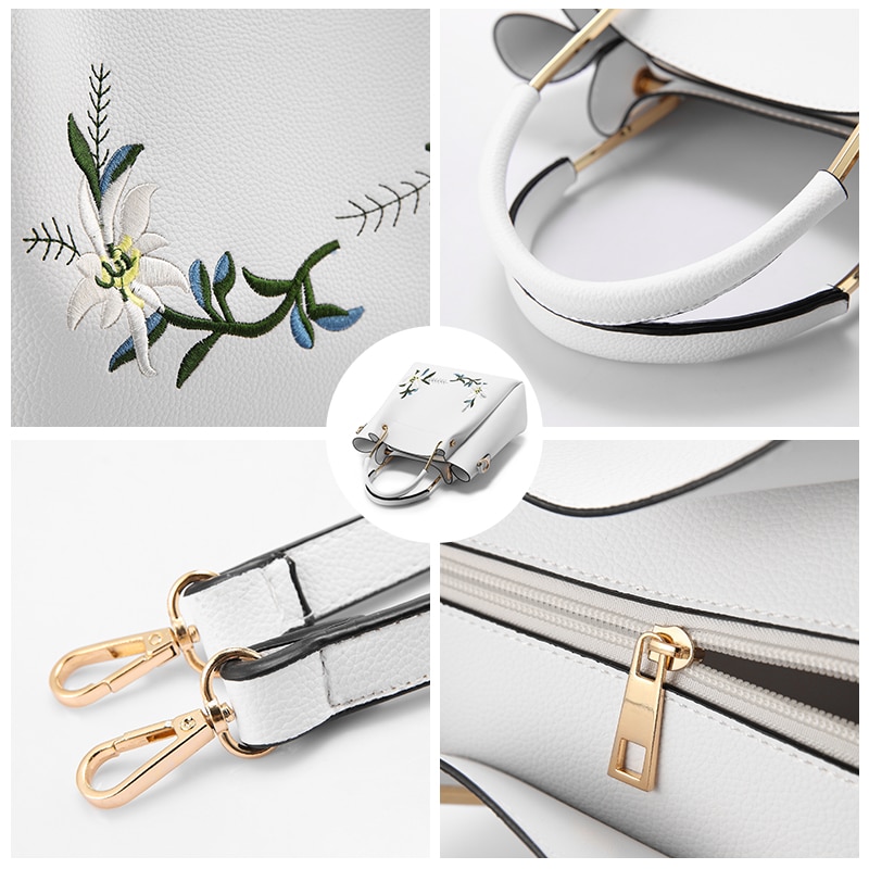 LOVEVOOK femmes sacs à main femme épaule sac à bandoulière avec broderie sacs de messager pour dames sac à main ensemble de sacs