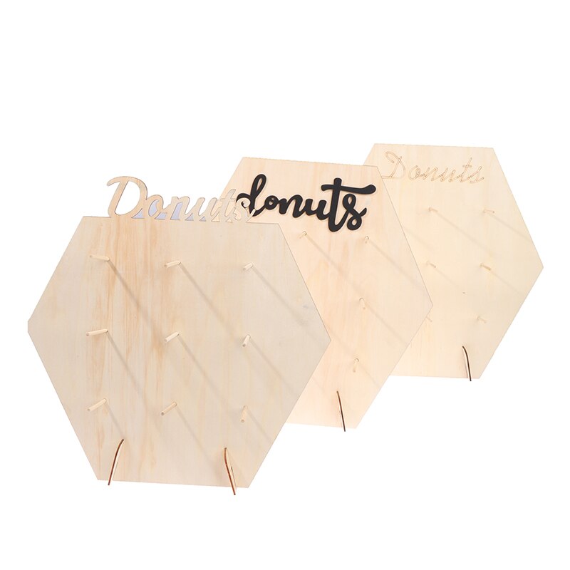 Soporte de pared de Donuts para decoración de de cumpleaños y boda, estante de exhibición de pastel de postre de madera, suministros para de Navidad, 1 unidad,