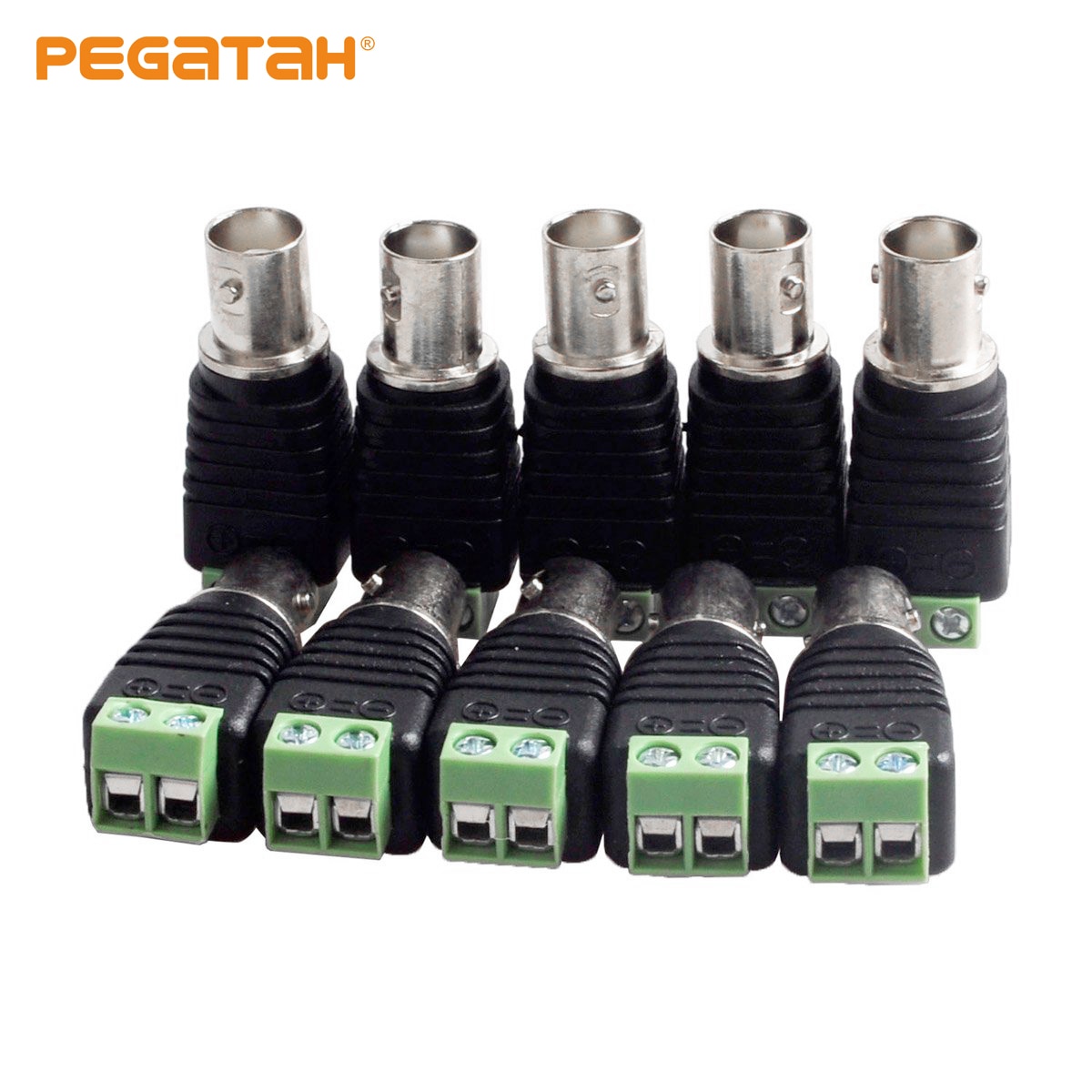 2 stk 5 stk 10 stk bnc kontakter til ahd kamera cvi kamera tvi kamera cctv kamera koaksial/katt 5/ katt 6 kabler