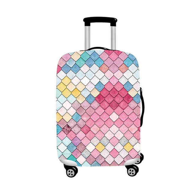 HMUNII Elastic Luggage Protective Cover, Suitable 18-32 Inch , Trolley Case Suitcase Dust Cover Travel Accessories: Mermaid Emboss / L