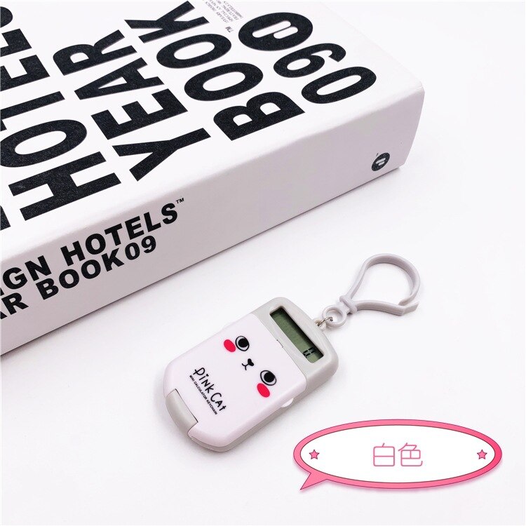 Kawaii Mini Calculator Portable Digit Calculator Pocket Size 8 Display Cartoon Cute Keychain Calculator Office Supplies: White