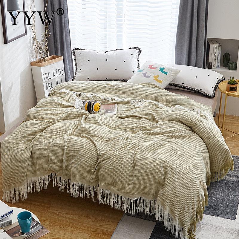 Sommer Klimaanlage Decke Bambus Faser Quasten Decke Weiche Atmungsaktive Decke Dünne Tröster Bettdecke bettdecke Hause: Grün / 200cmx230cm