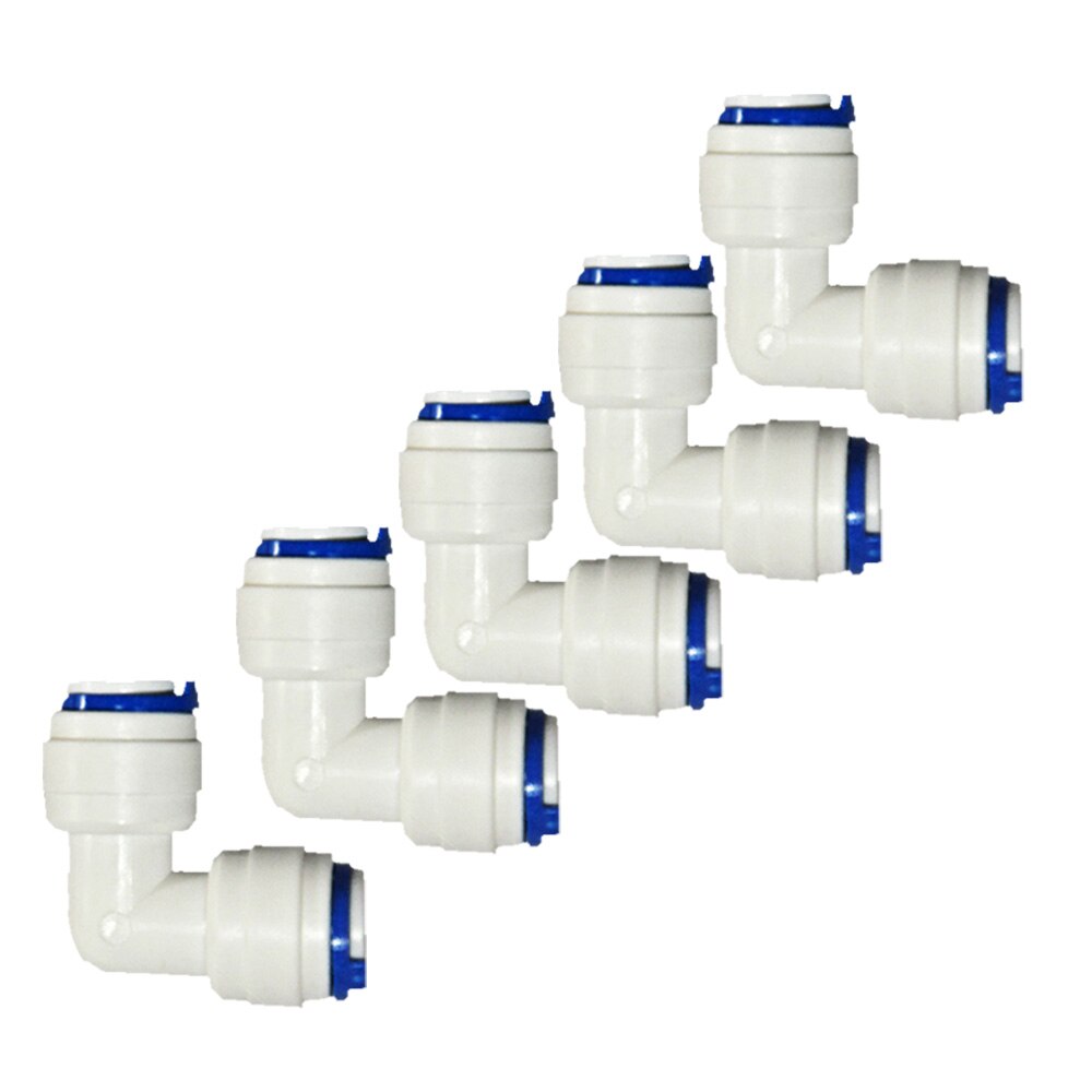 5Pcs 3/8 "Od Slang Snelkoppeling Elbow Connection L-Type Snelle Joint Fitting Plastic Gewrichten Elleboog Unie connector