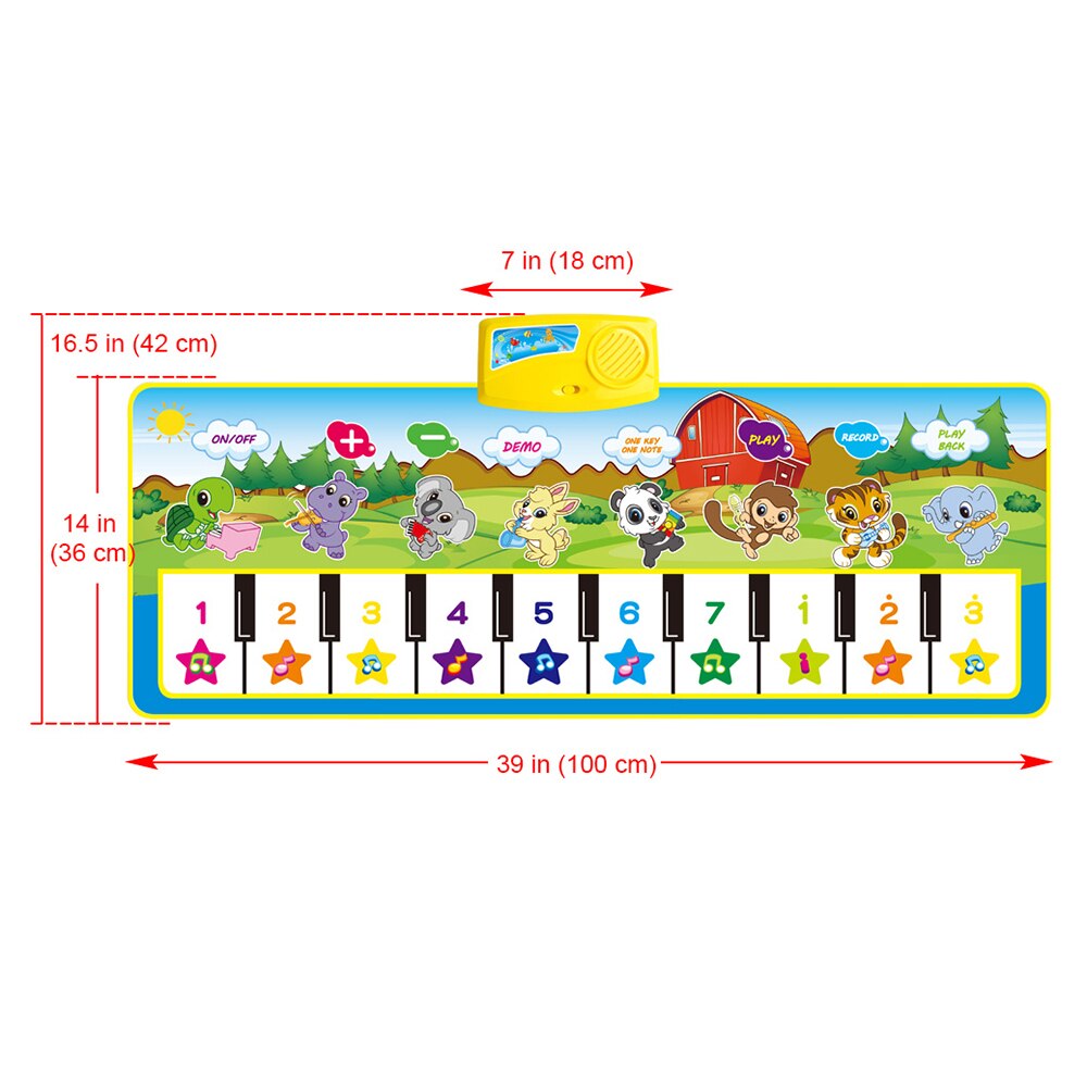Keyboard Music Mat Playmat Educational Musical Carpet Children Piano Carpet Baby Crawling Mat for Kids Toddlers