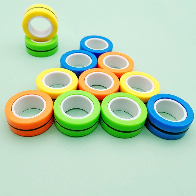 Finger Magnetic Rings Anti-stress Fin Gears Magnetic Rings for Autism ADHD Anxiety Relief Focus Kids Decompression Fidget Toys