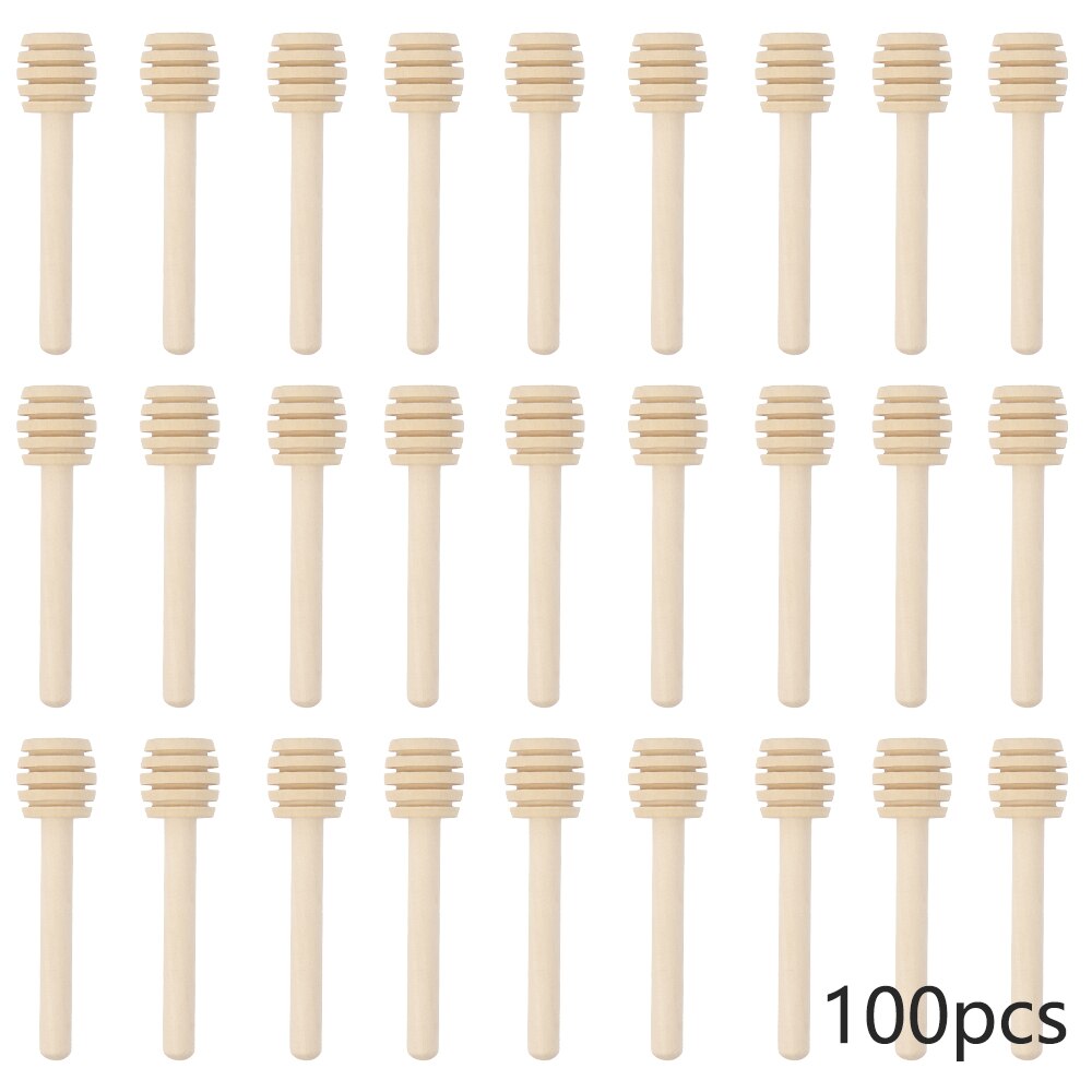 100 stk træ honning dipper sticks mini honning ske stick honning rørestav til kaffe marmelade bryllup fest favoriserer