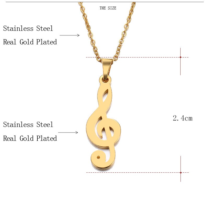 TF-273 Edelstahl Halskette Für Frauen Mann Liebhaber der Musik Gold Und Silber Farbe Anhänger Halskette Engagement Schmuck