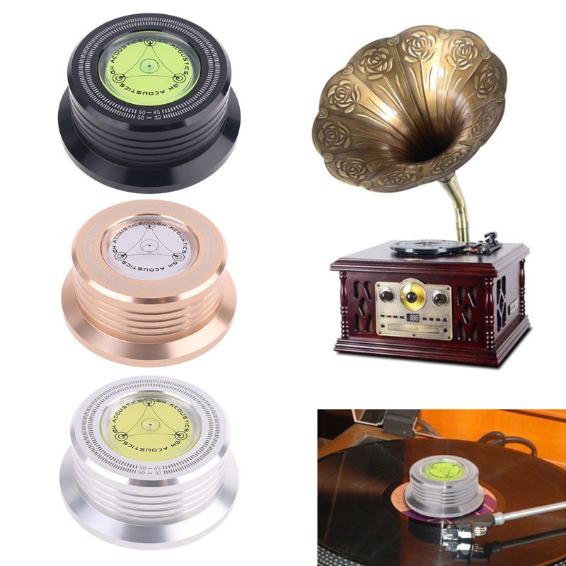 Universal 50Hz LP Vinyl Record Disc Turntable Stabilizer Aluminum Weight Clamp With Test Speed Bubble