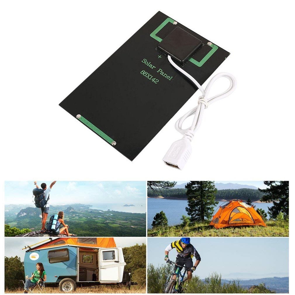 Cargador de batería de Panel Solar DIY, módulo Solar de 5W y 5V con puerto USB, placa de carga Solar portátil para teléfonos móviles