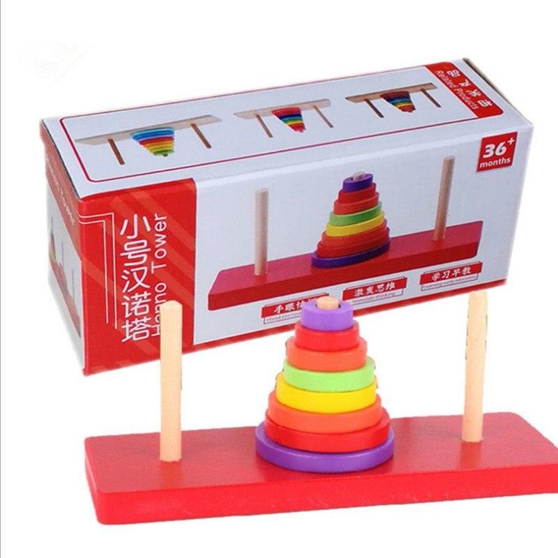 Wooden Puzzle Stacking Tower Of Hanoi Kid Mathematical Educational Toys Early Education Alpinia Parent-child Interaction Toy