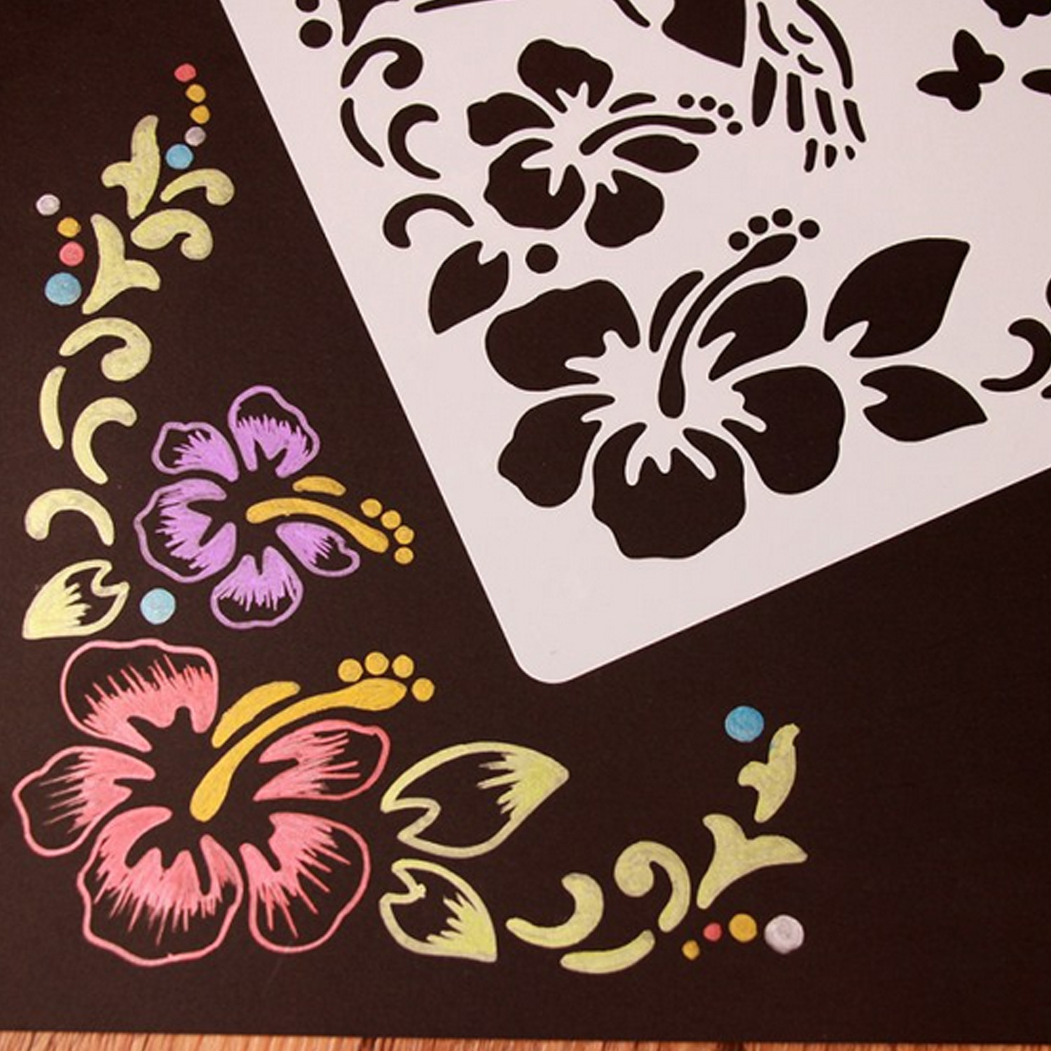 12PCS Plastic Hollow Out Butterfly Flower Drawing Stencils Templates for Journal Scrapbook Photo Album Cards