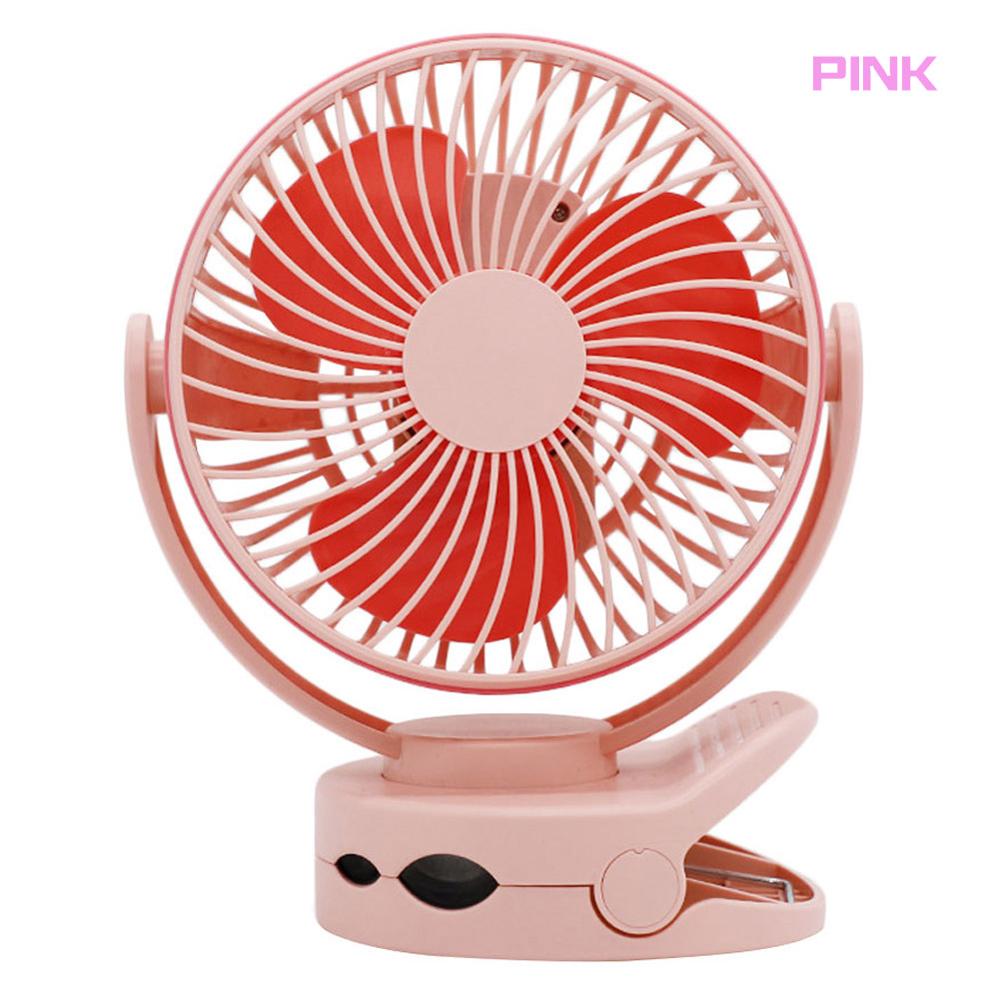Bilvifte kjøler sammenleggbar stille vifte 360 grader flip clip usb vifte fire-trinns vindhastighet bil klimaanlegg vifte kjølevifte: Rosa