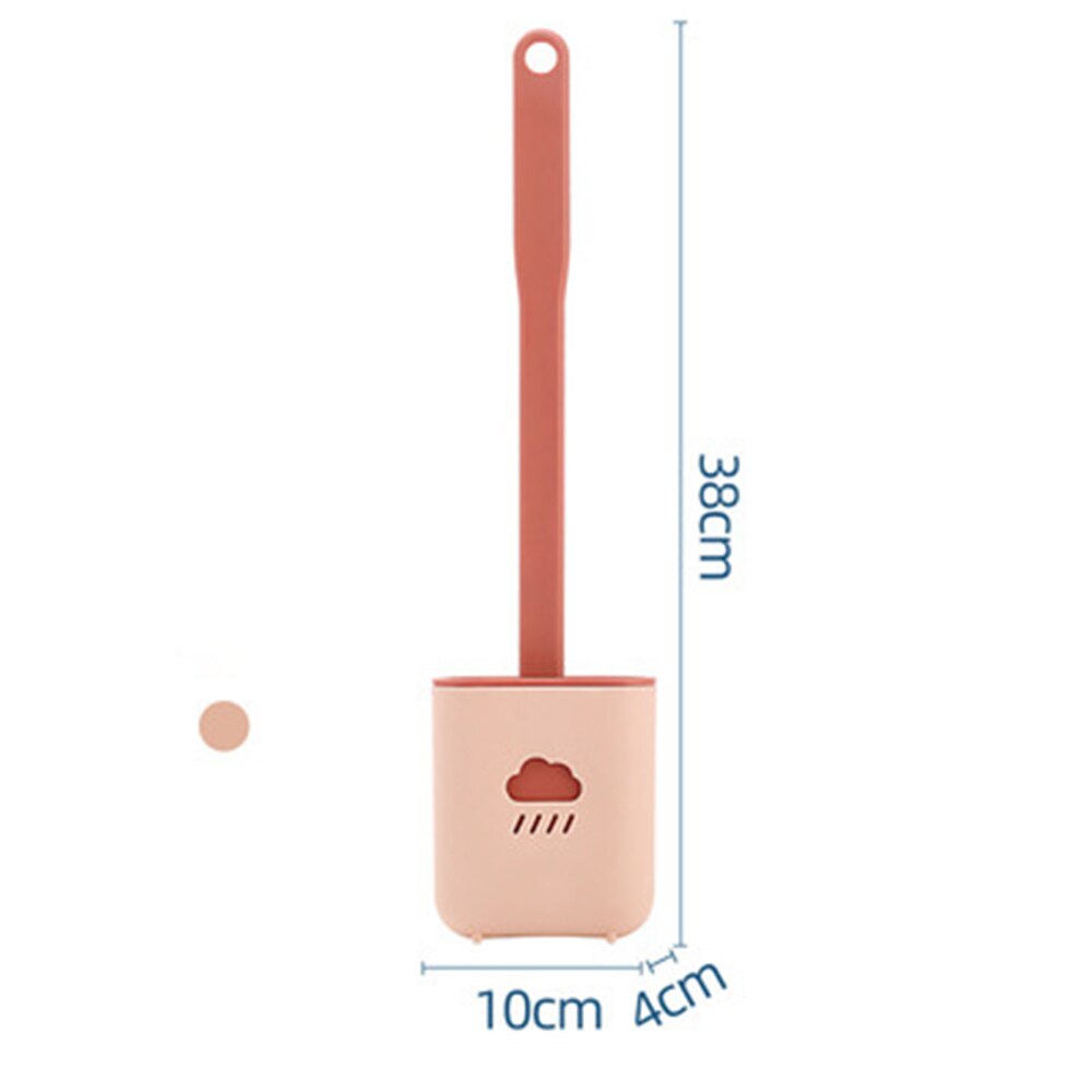 Brosse de toilette en Silicone pour WC, Flexible, poils en caoutchouc souples, pour salle de bain, nettoyage mural: Pink 1
