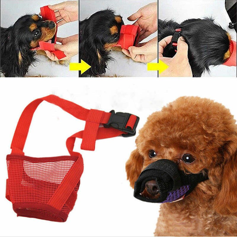 Muselière ajustable en Nylon pour chien, Anti-tissu, doux et confortable, morsure sans aboiement, à mâcher