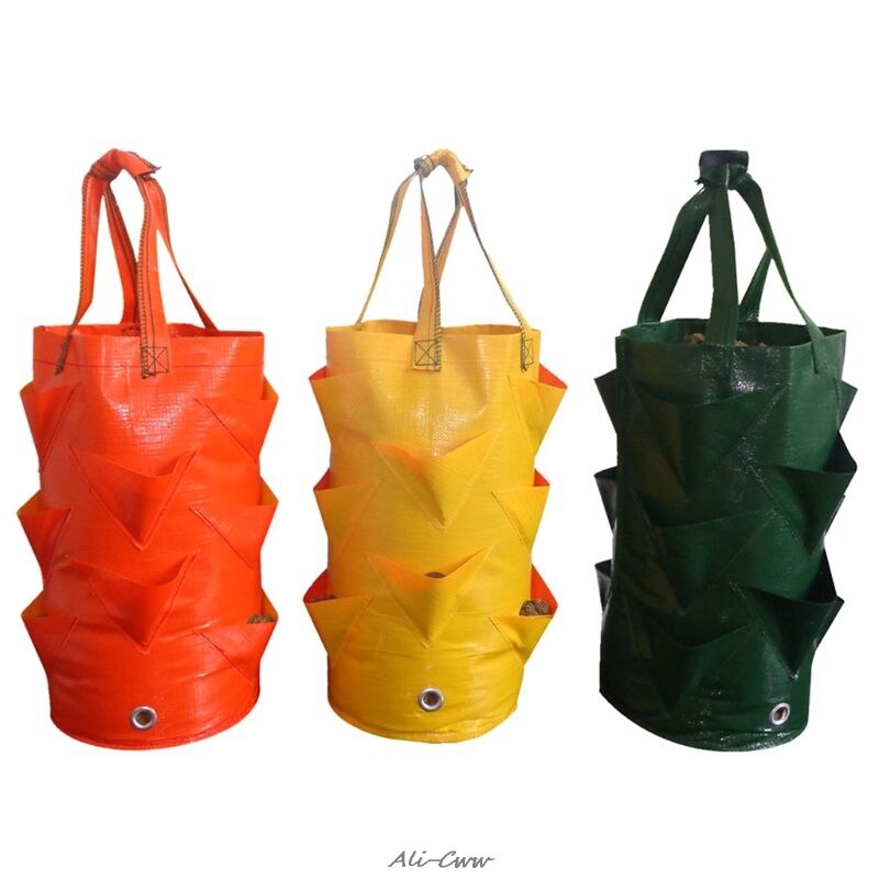 Bolsa de plantación de fresa de 3 galones, bolsa de plantación de plantas de aire y hojas de jardín, protección ambiental, transpirable, accesorio para jardinería para el hogar