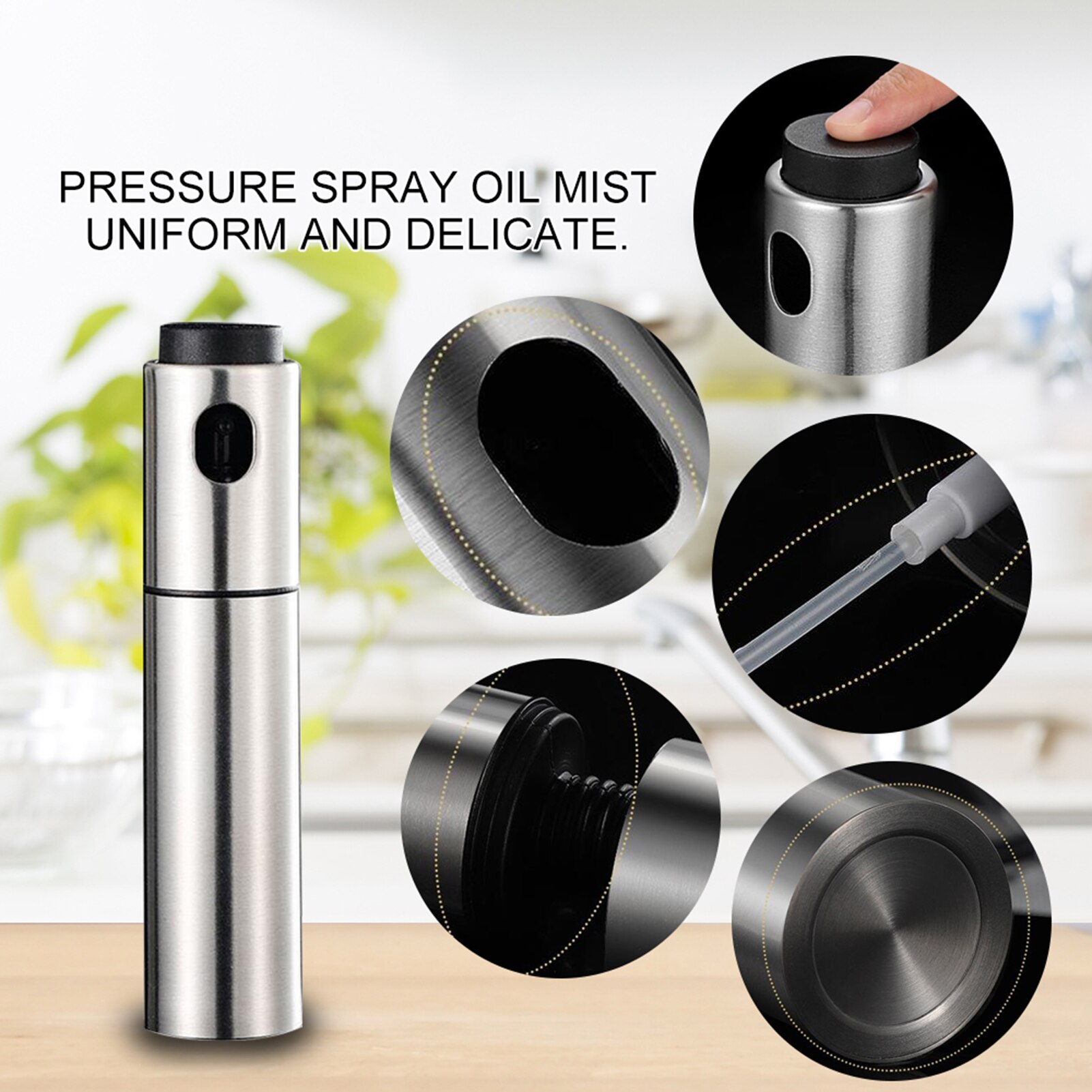 Stainless Steel Baking Oil Sprayer Pump Vinegar Dispenser Spray Bottle for BBQ Grilling Kitchen Tools 135ml