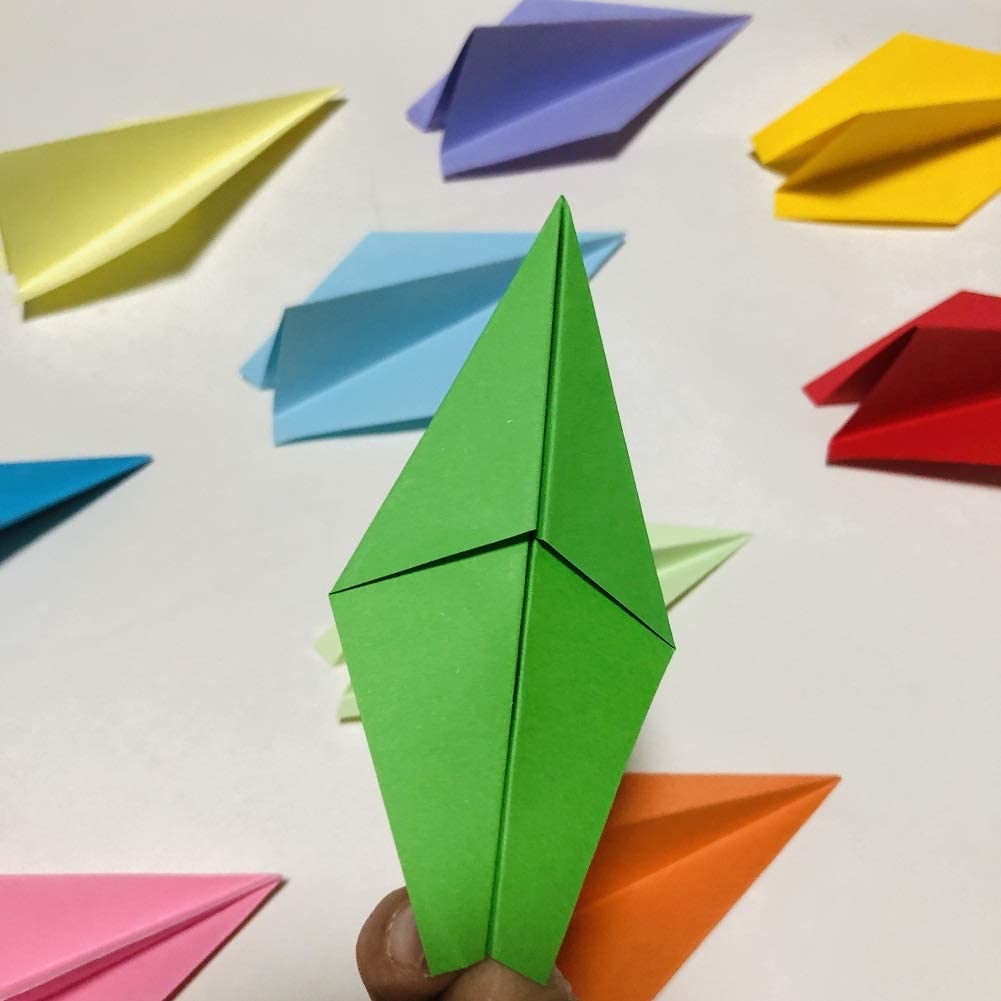 100Pcs Premade Rainbow Origami Paper Airplane Folded Origami Planes for Kids Party Supplies Plane Theme Birthday Baby Shower Par