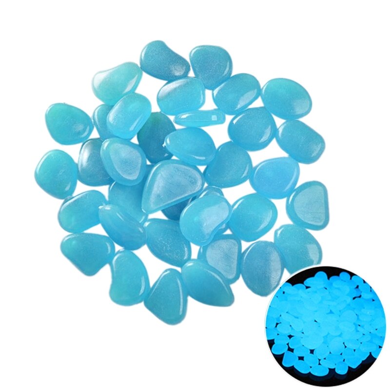 QX2E Luminous PebbIes 100 Pieces Luminous PebbIes Luminous Stone Aquarium Colourful Luminous PebbIe Walkway Decorations Stone