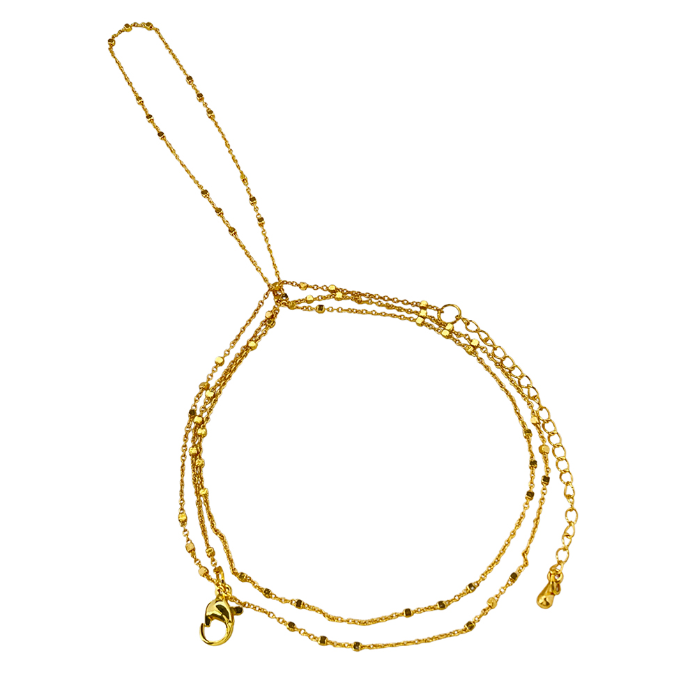 per'sBox Squisito braccialetto con catena di perline colore oro da dito al polso Bracciale Vintage ▾ regolabile avvolgente attorno al schiavo Gioielli a strati: Default Title