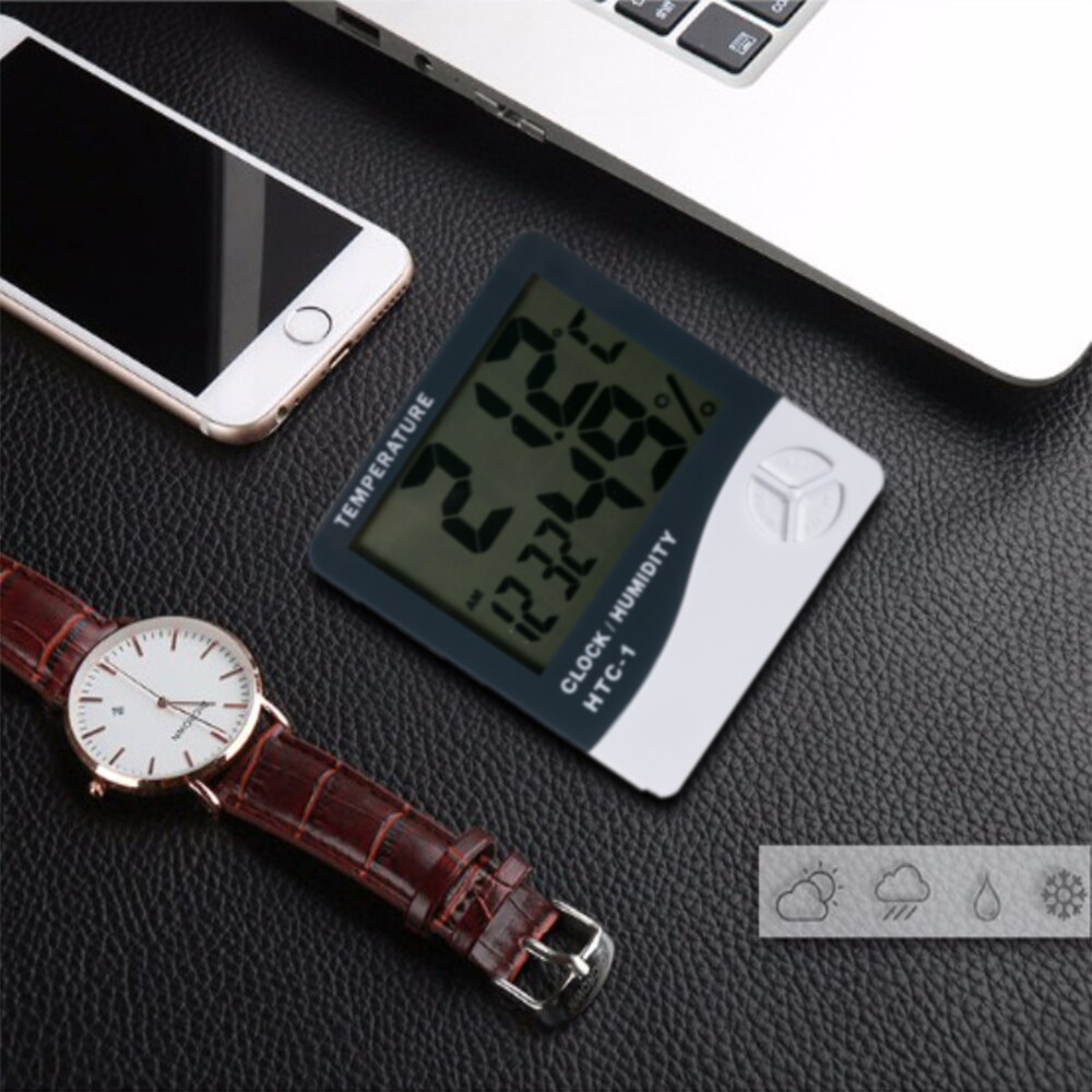Wewnętrzny pokój cyfrowy termometr HTC-1 higrometr z wyświetlaczem LCD miernik temperatury i wilgotności