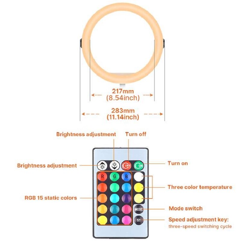 VIJIM K10 11in 28cm RGB Ring Licht Mit Erweiterbar Schreibtisch Licht Stand Telefon Halfter Selfie Ring Licht Fotografie Lampe machen-hoch