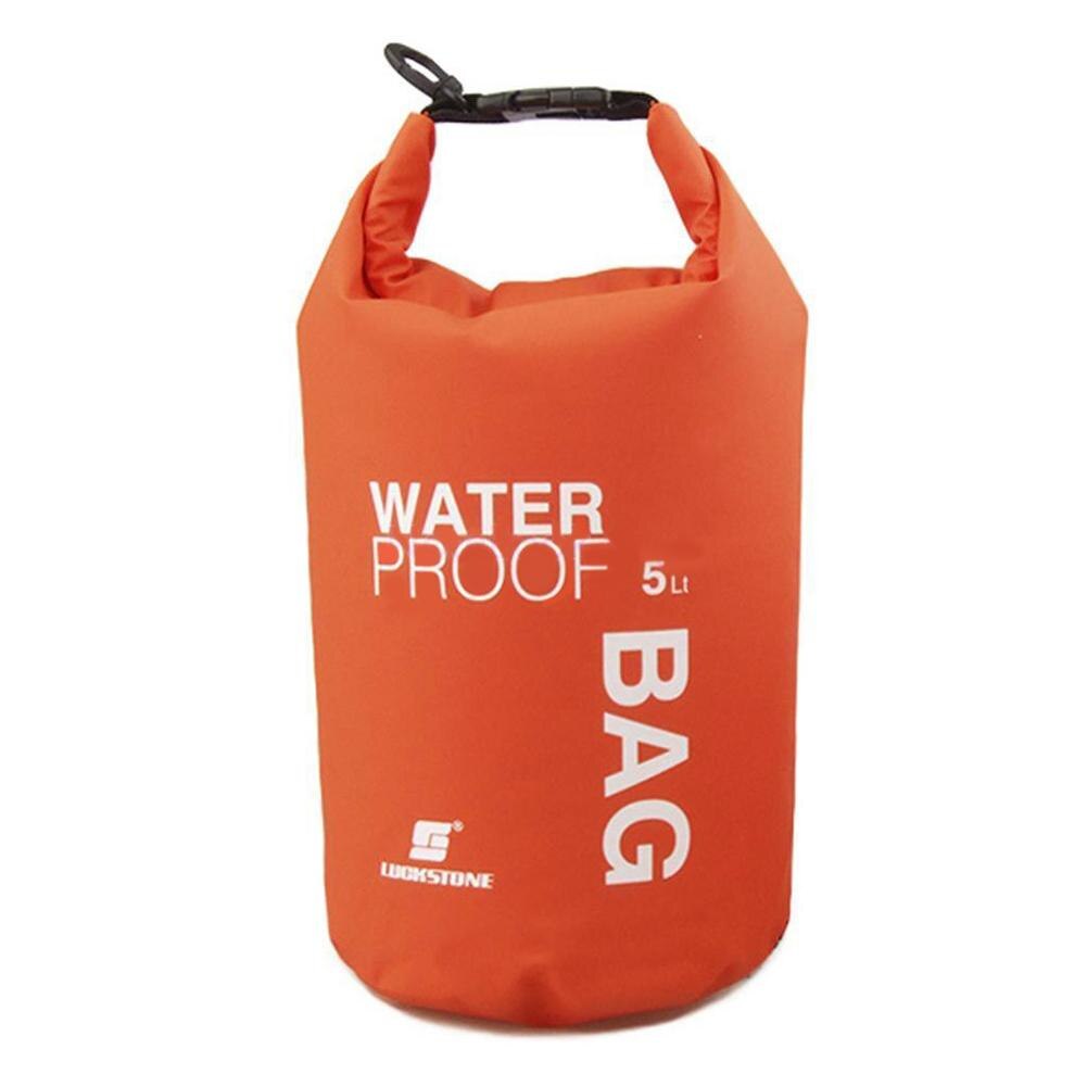 2/5L Waterproof Dry Bag Floating Boating Rafting Kayaking Camping Hiking River Trekking Swimming Waterproof Bag: Orange-5L