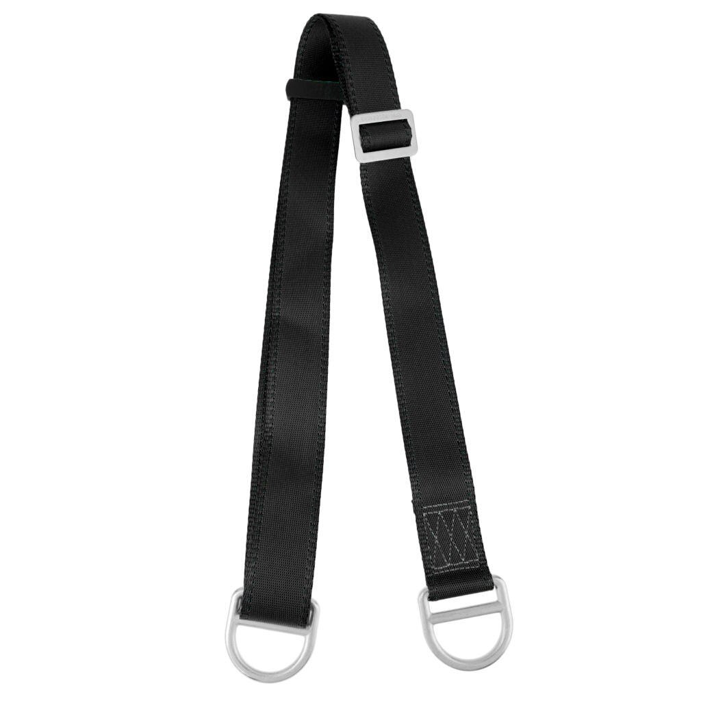 Outdoor Rock Climbing Adjustable Nylon Webbing Sling Fall Protection Safety Harness Webbing Strap with Carabiner 23KN Climbing: Black