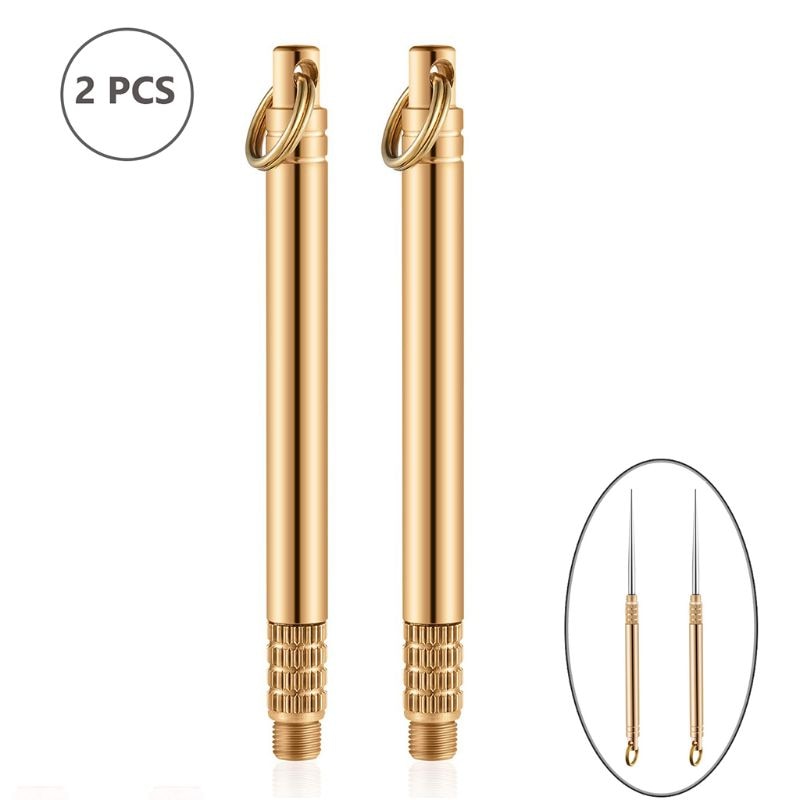 2 Stuks Pocket Titanium Magazijn Tandenstoker Houders Waterdicht Fruit Vork