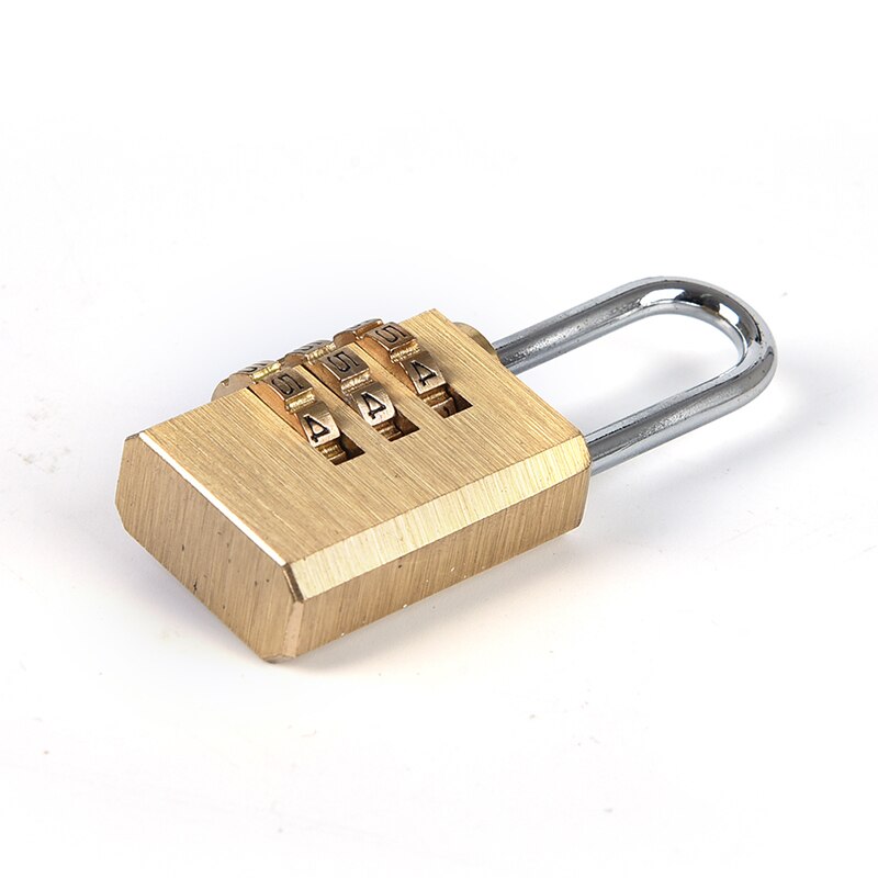 Stainless Steel Padlock Solid Brass Lock Digit Combination Password Secret Code for Gym Outdoor Locker Case Copper