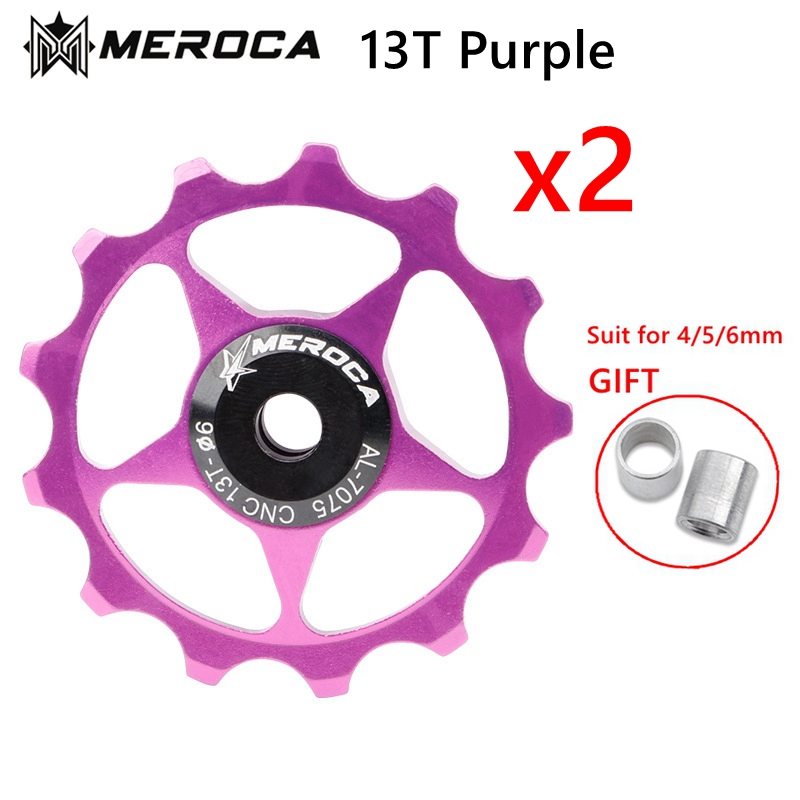 MEROCA 2 stücke MTB Rennrad Schaltwerk Rolle einstellen Fahrrad Jockey führen Rad Unterstützung 8-11 Geschwindigkeit 11T 13T für Shimano Sram: Braun