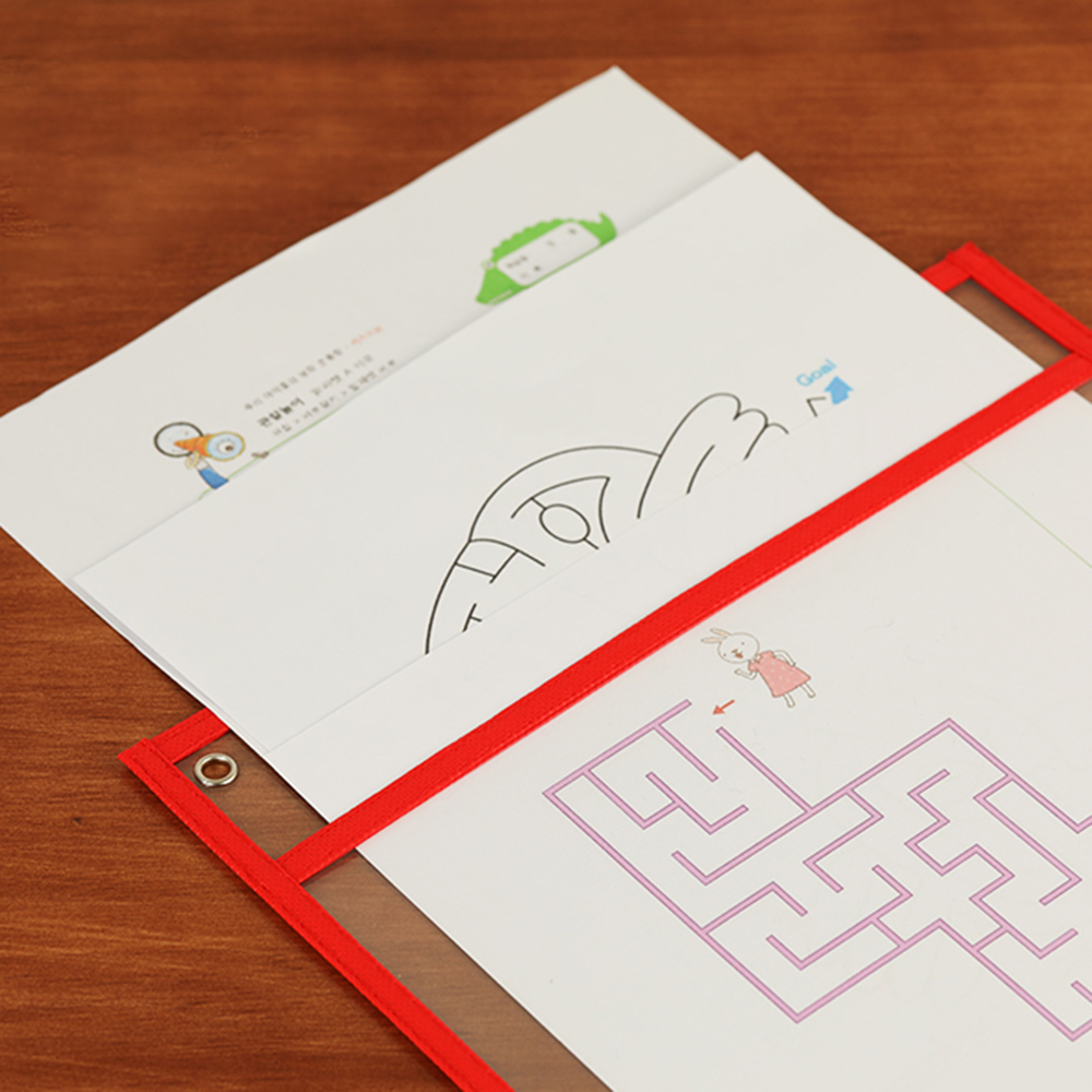 PVC Transparent Write And Wipe Drawing Board Dry Brush Bag File Pocket For Teaching Kids Pastels Reusable Dry Erasable Pockets