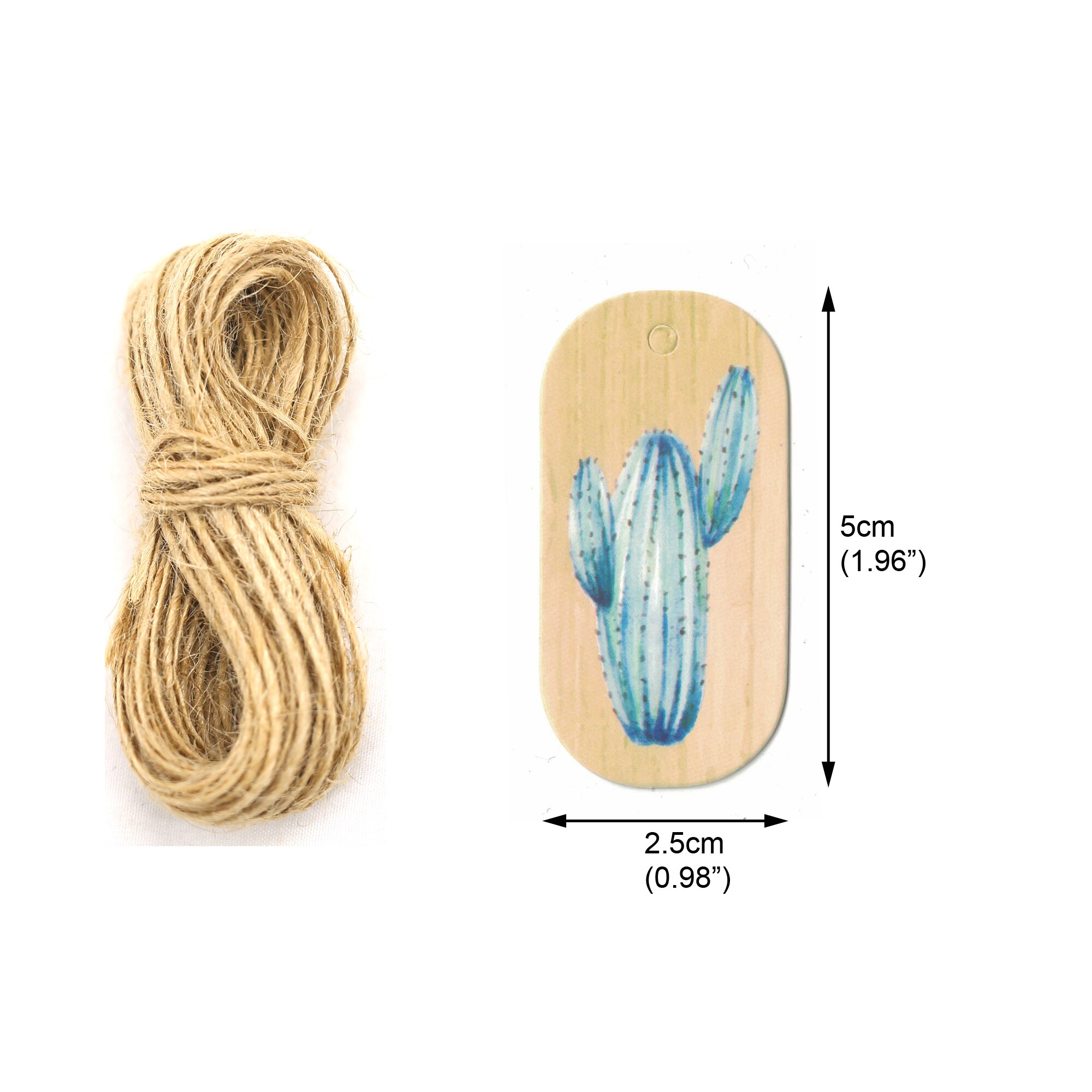 Etiquetas de papel para el Día de San Valentín y bodas, paquete de etiquetas DIY, decoraciones para fiestas, etiquetas colgantes, suministros para envolver , 50 unids/lote: Cactus