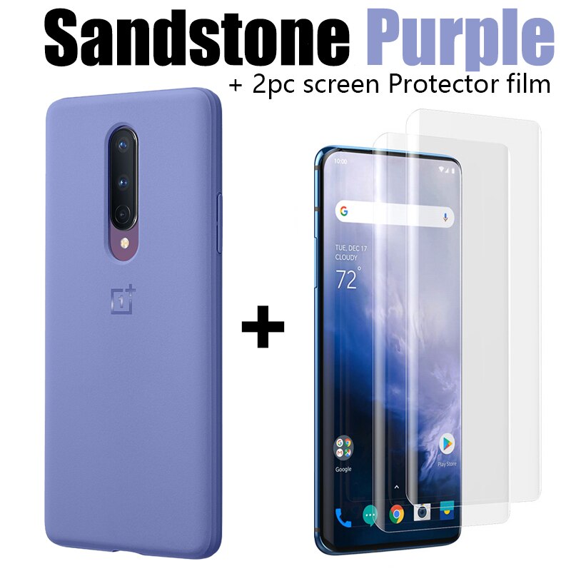 Officiellt original oneplus 8 pro fodral nylon stötfångare fodral sandsten bumper karbon bumper fodral genomskinligt stötfångare fodral för oneplus 8 8 pro: För en plus 8 / Sandsten-lila