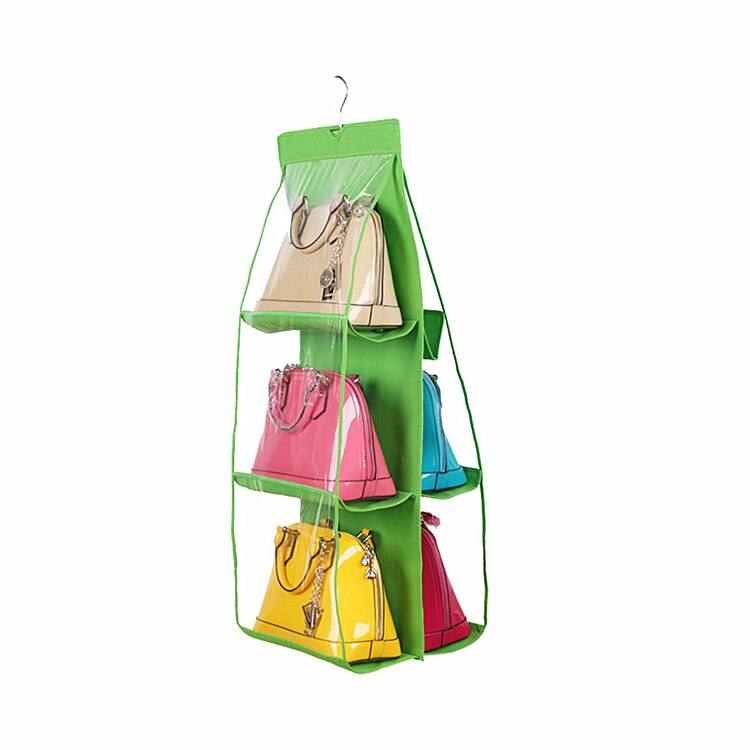 6 Pocket Handtas Opslag Opknoping Zakken Duurzaam Deur Mode Backbag Opbergtas Hoge Home Benodigdheden Kast Rek Hangers: Oil Green