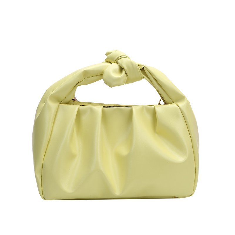 Tote Bags For Women Vintage Handbags Solid Color Summer Crossbody Shoulder Bag Lady Cloud Pouch Female Soft Leather Clutch: Yellow  handbag